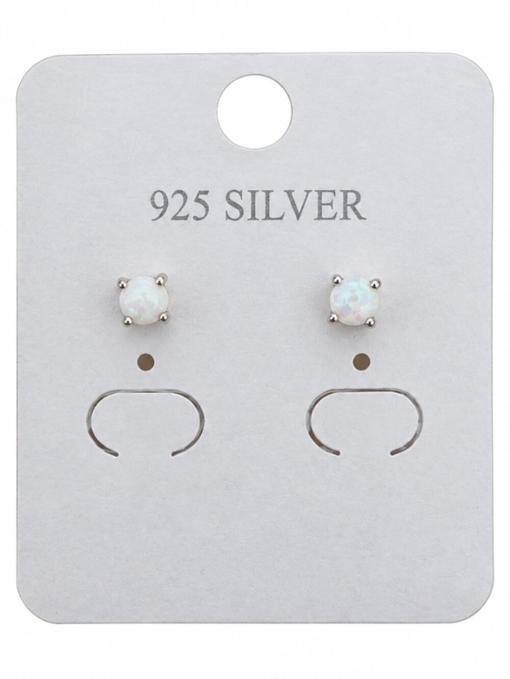 925 Sterling Silver Opal Stud Earrings